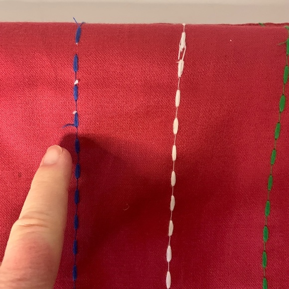 Table Runner 72 Inch Wine Embroidered Pattern Buttons Table Scape Decor Burgundy - Picture 8 of 8